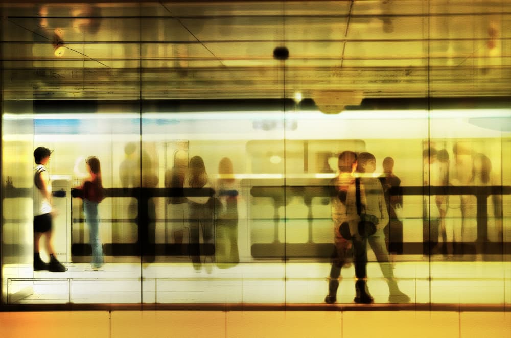 Golden Subway Flow by moucorn — canvas wall art