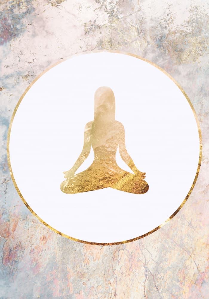 Golden Meditation Harmony by Sarah Manovski — canvas wall art