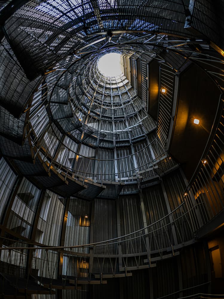 Geometric Spiral Staircase by KIMIO KOBAYASHI — canvas wall art
