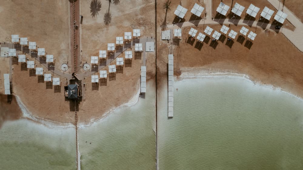 Overhead Beach Geometry by Farid Kazamil — canvas wall art