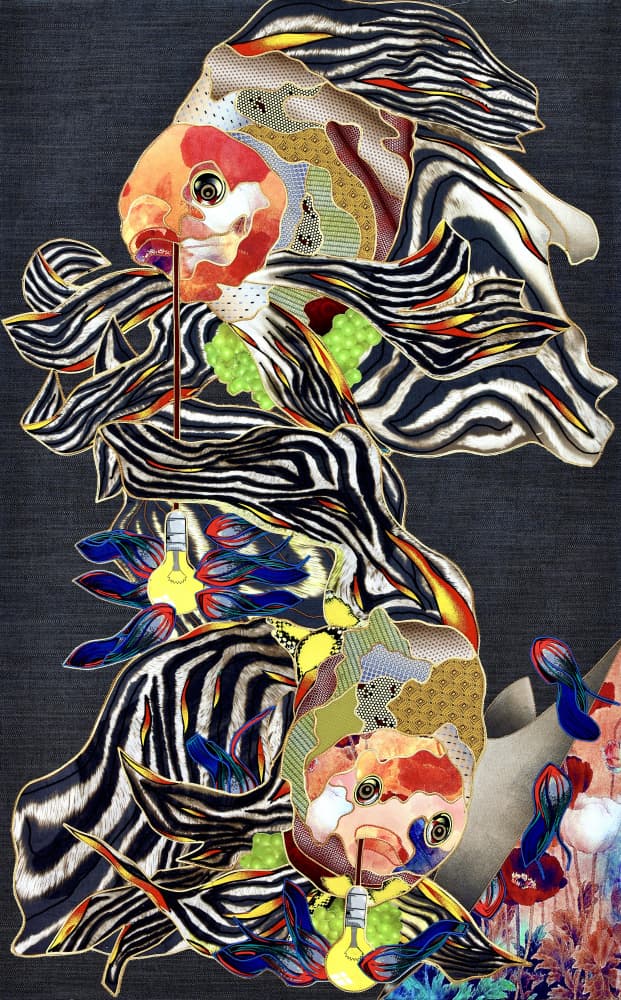 Zebra Stripe Fish Fantasy by Kostyantin Malginov — canvas wall art