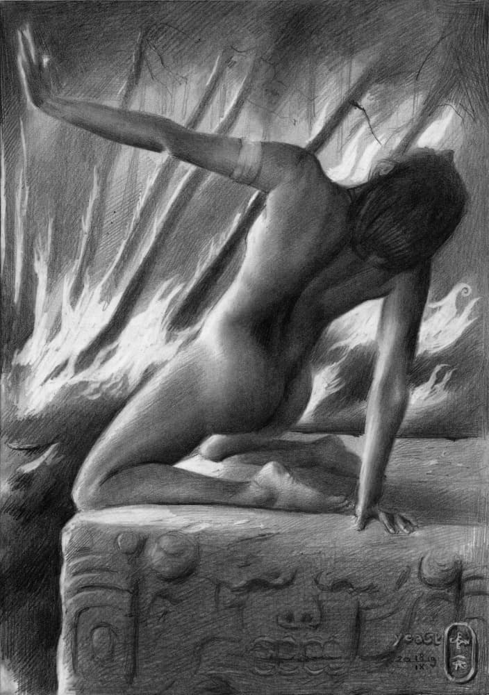 Nude Figure Forest Glow by Corné Akkers — canvas wall art