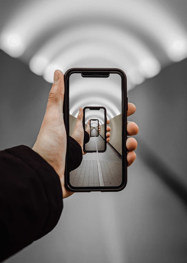 Hand Holds Endless Tunnel by Ariz Rab — canvas wall art
