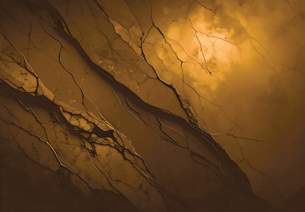 Golden Earth Cracks by Anete Purina-Purite — canvas wall art