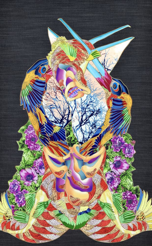 Vibrant Fantasy Birds And Flowers by Kostyantin Malginov — canvas wall art