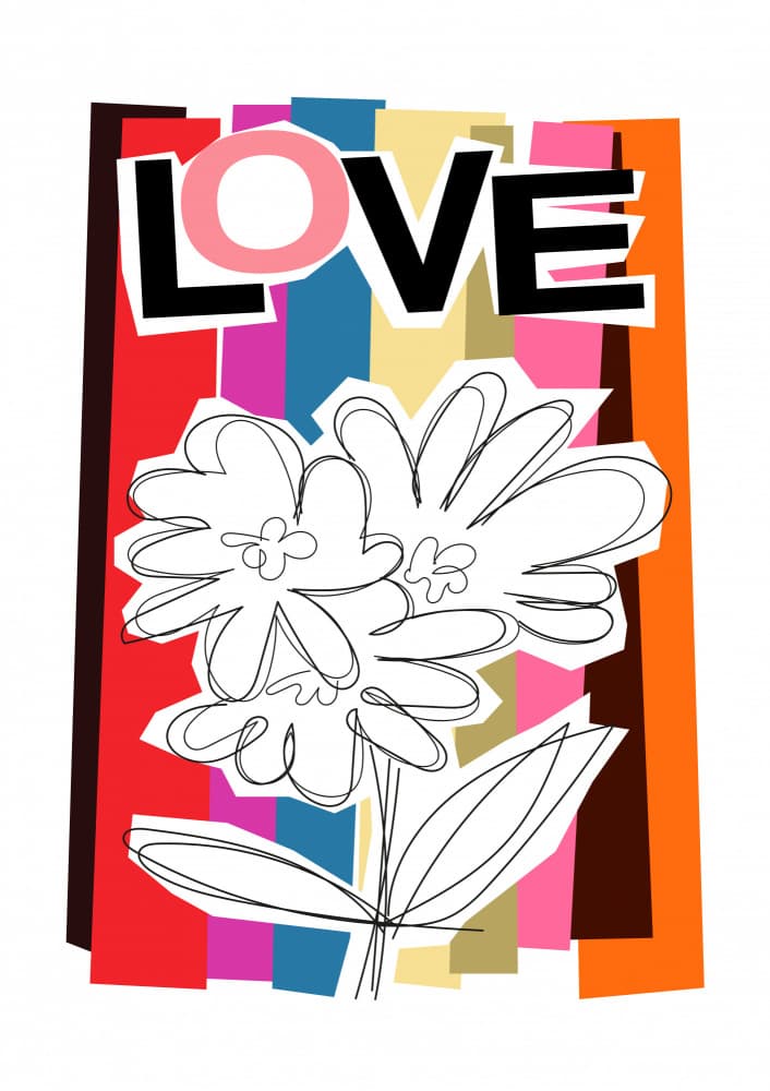 Vibrant Love Flowers by Frances Collett — canvas wall art