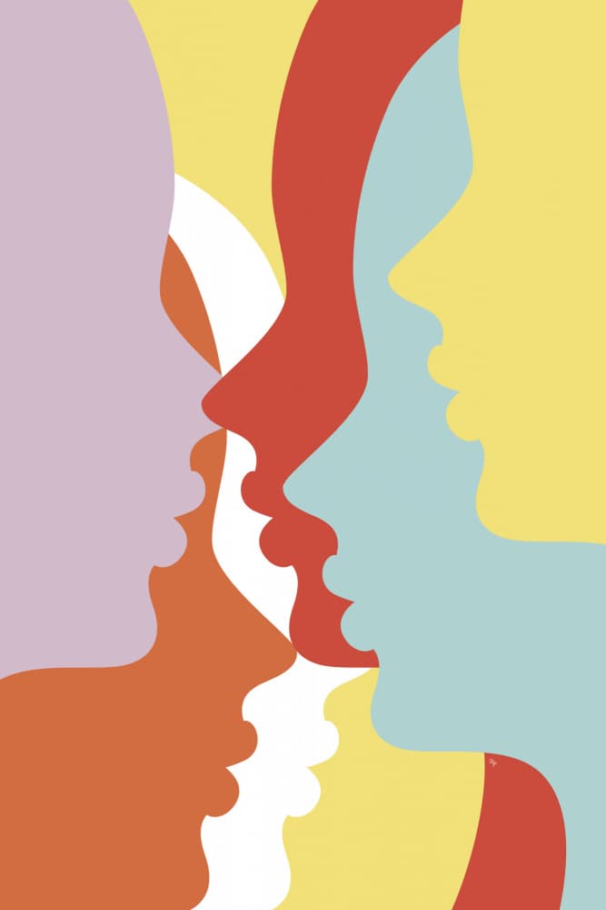 Colorful Faces Together by Martina — canvas wall art