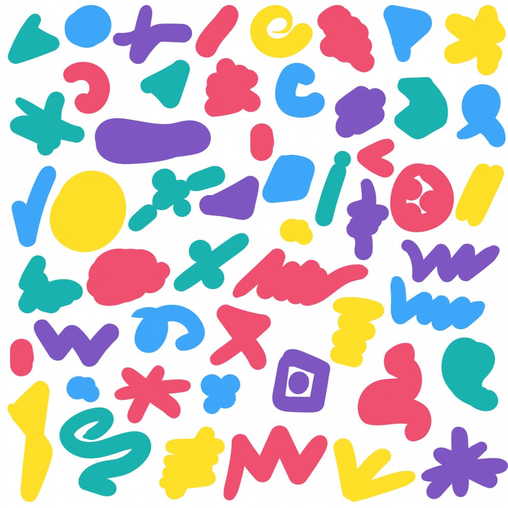 Playful Colorful Shapes by Marika Barsrsind — canvas wall art