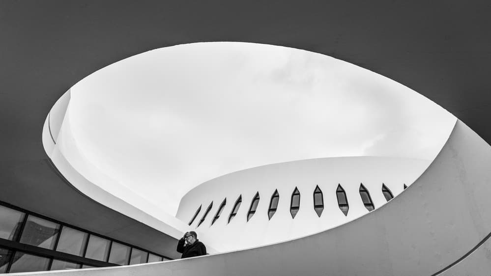 Modern Curves with Figure by Luc Vangindertael (laGrange) — canvas wall art