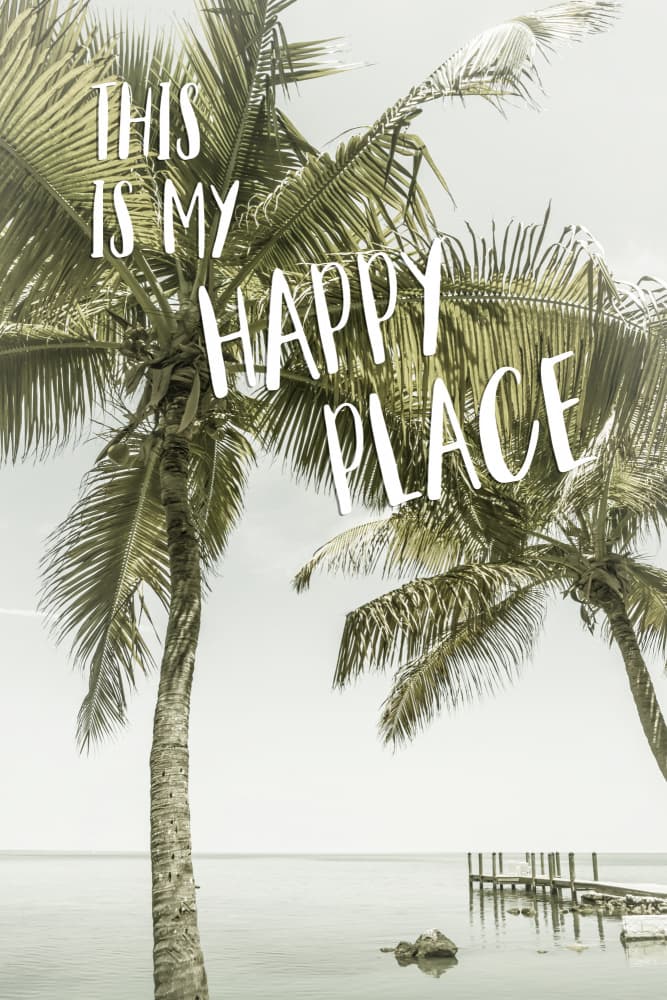 Happy Place Palms by Melanie Viola — canvas wall art