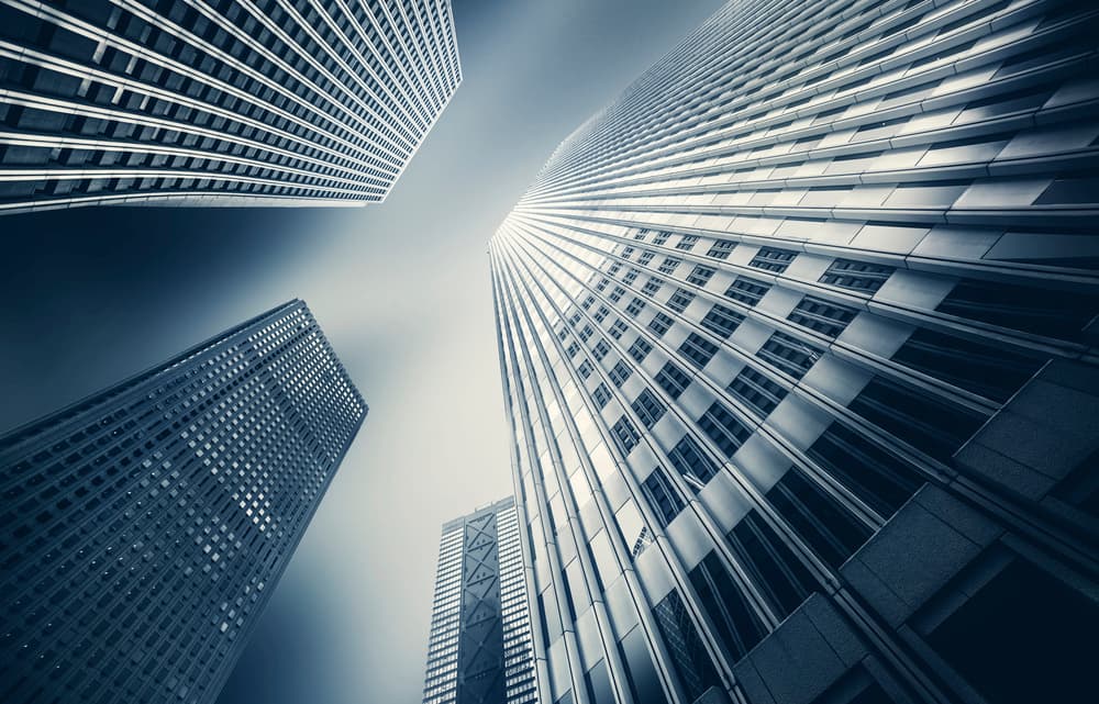 Skyward City Buildings by Takashi Suzuki — canvas wall art