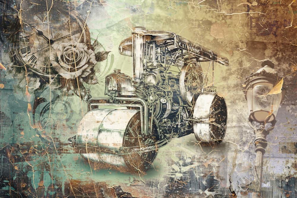 Steampunk Road Roller by Rafal Kulik — canvas wall art