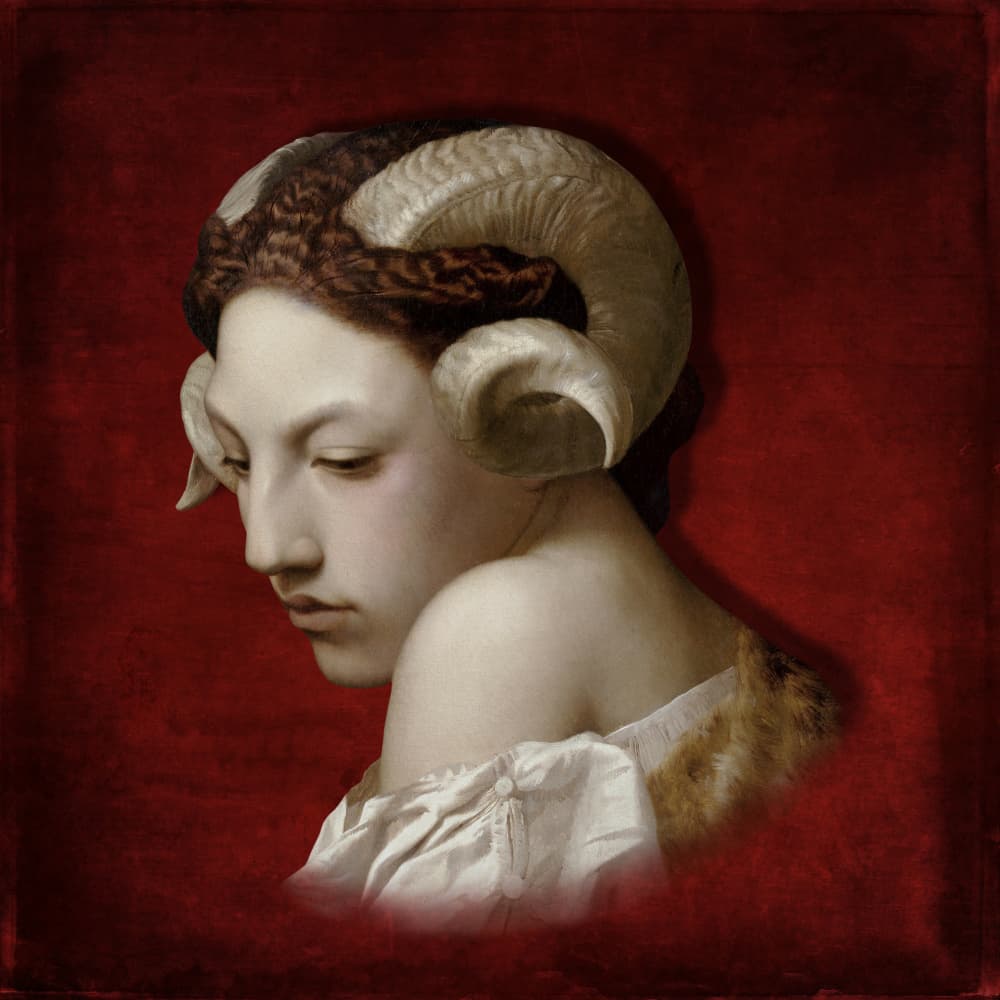 Pensive Ram Nymph by Marja van den Hurk — canvas wall art