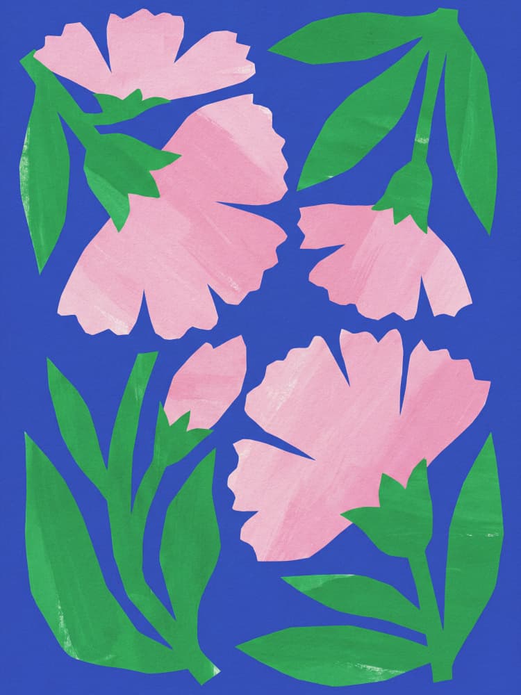 Pink Floral Cutouts by Andreas Magnusson — canvas wall art