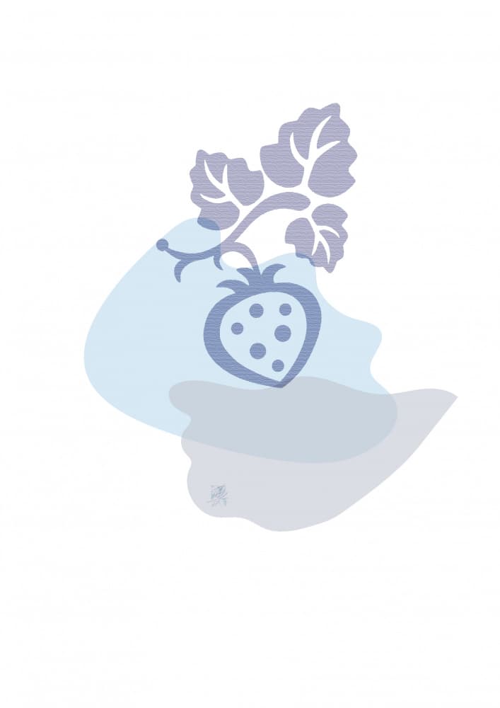 Soft Blue Strawberry by Osvaldo Russo — canvas wall art