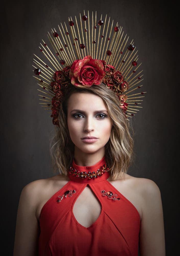 Red Crowned Empress by Luc Stalmans — canvas wall art