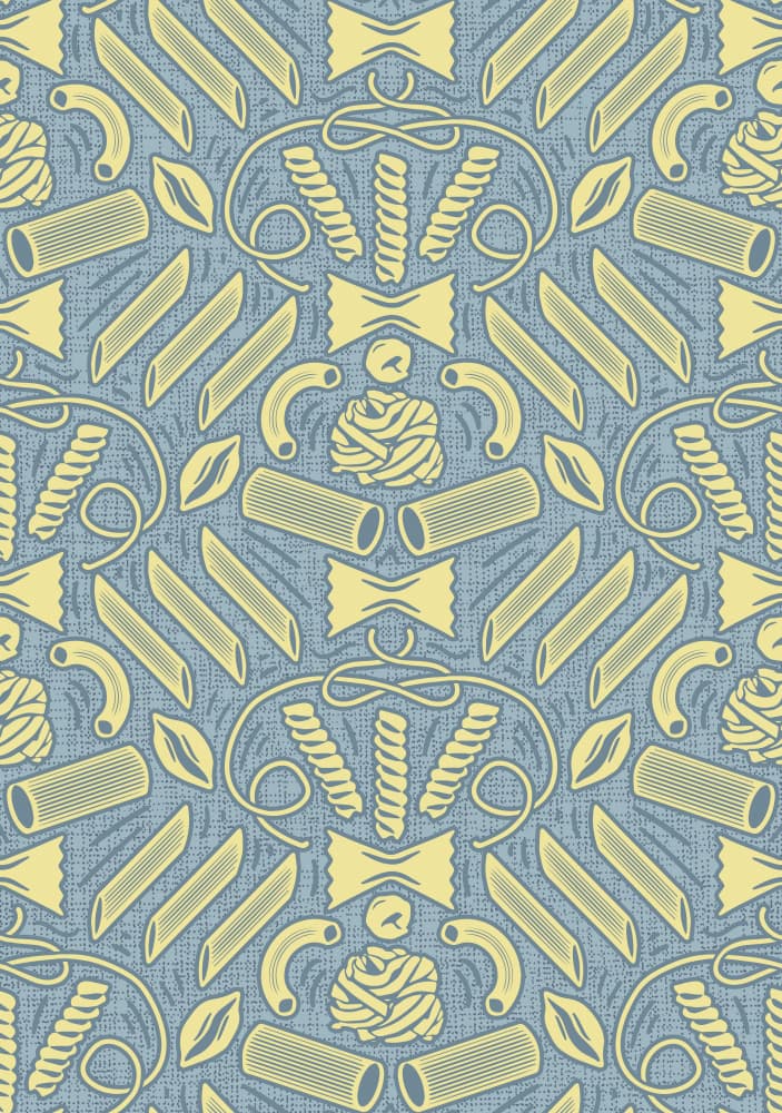 Italian Pasta Pattern by Alexandra Weise — canvas wall art