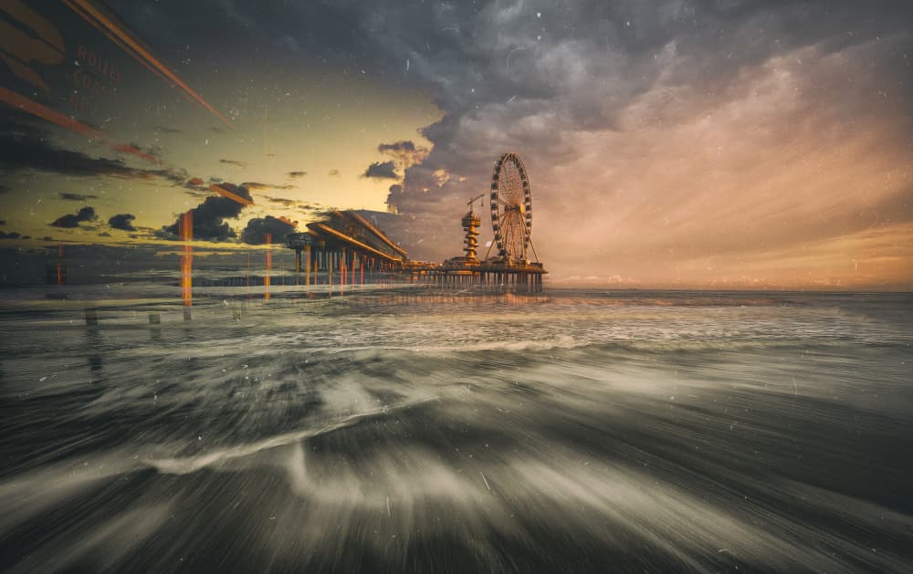 Twilight Pier Long Exposure by Larry Deng APA — canvas wall art