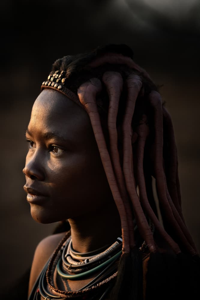 Himba Woman Golden Light by Trevor Cole — canvas wall art