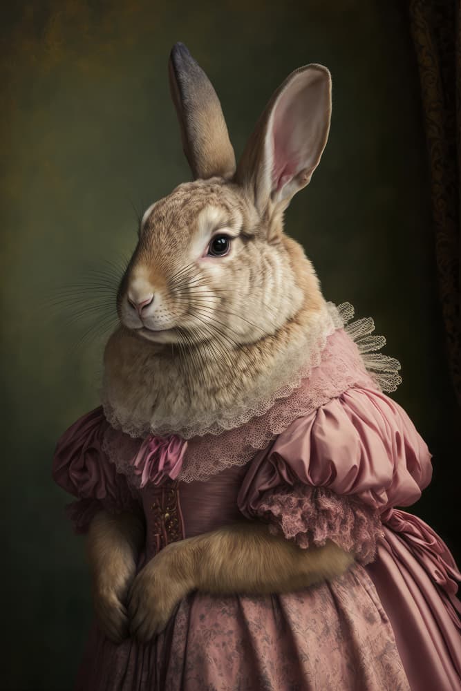 Regal Rabbit Lady by Treechild — canvas wall art
