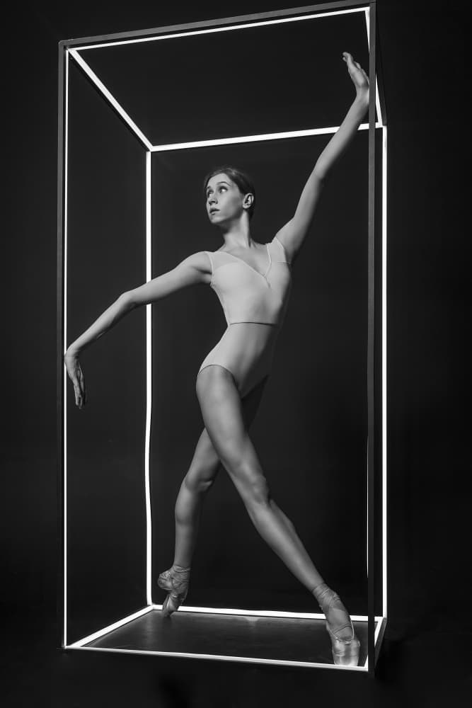 Ballerina in Light Box by Alexandr — canvas wall art
