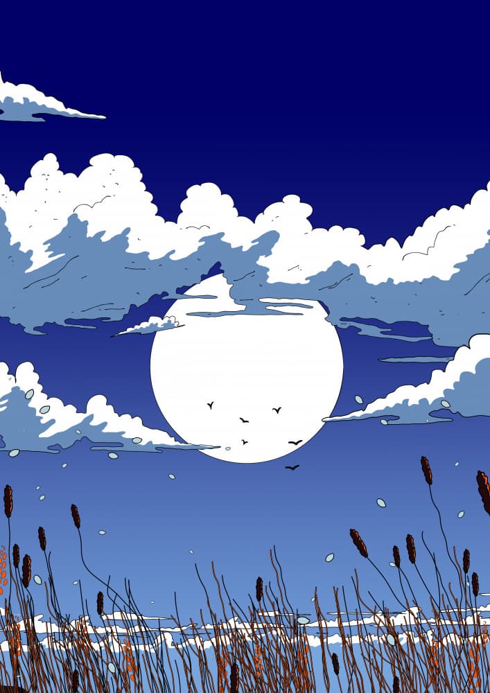 Peaceful Moonlit Landscape by Nicholas — canvas wall art