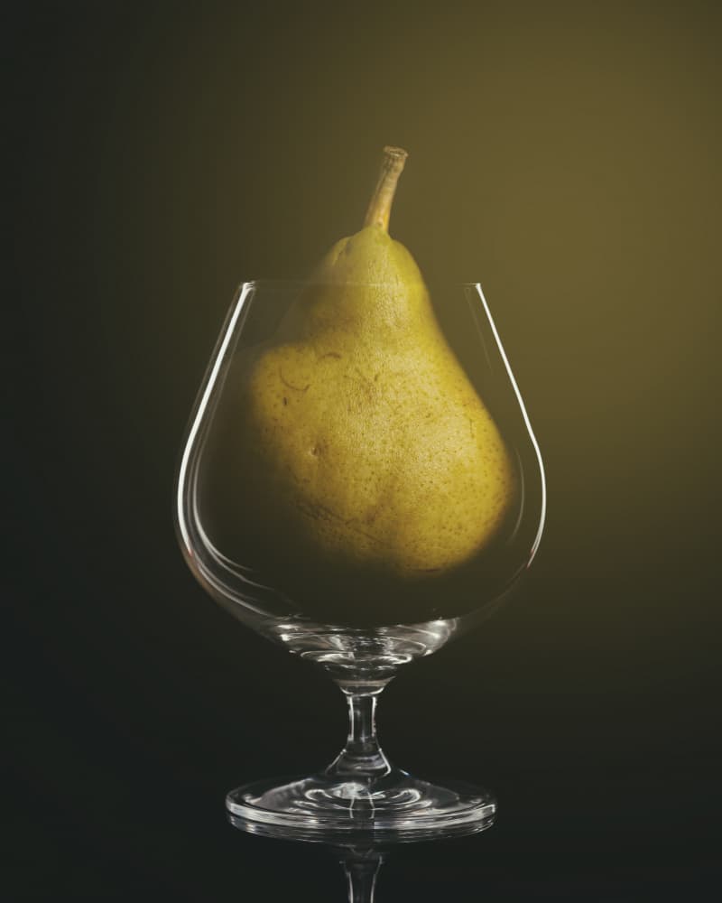 Elegant Pear in Glass by Leonid Yermoshkin — canvas wall art