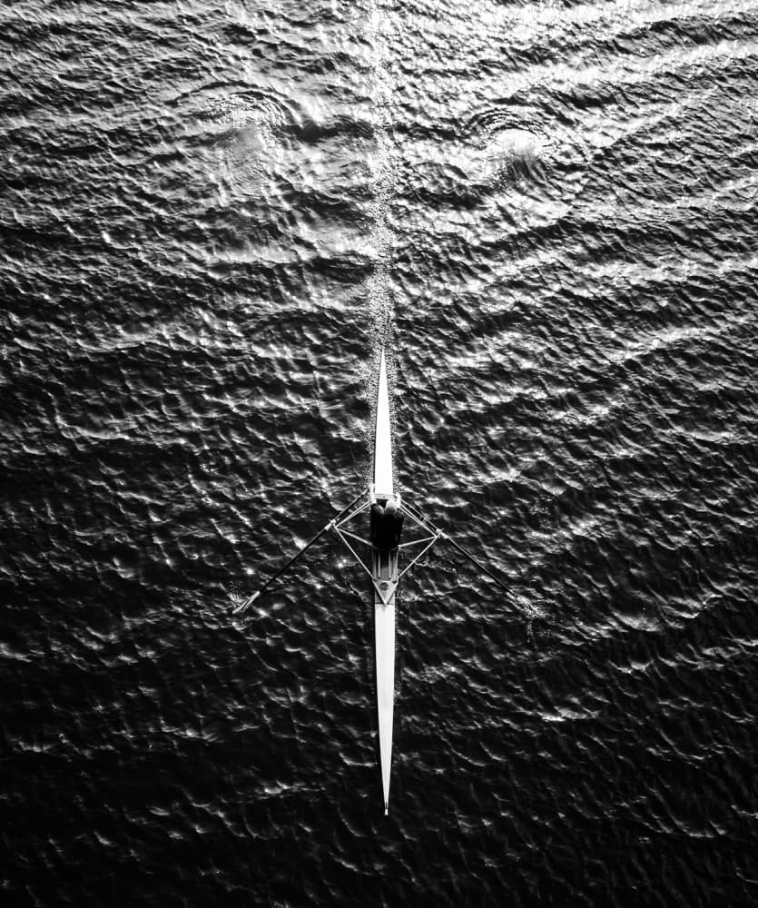 Single Sculler Overhead by Friedhelm Hardekopf — canvas wall art