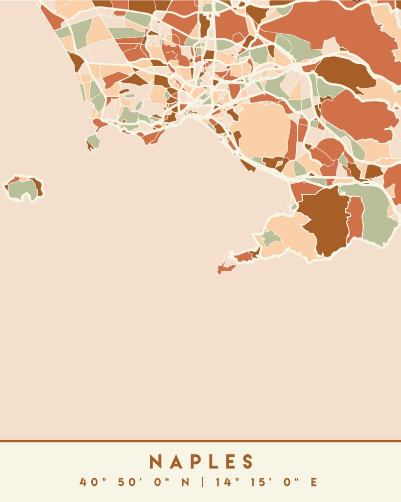 Naples Abstract Map by Emiliano Deificus — canvas wall art
