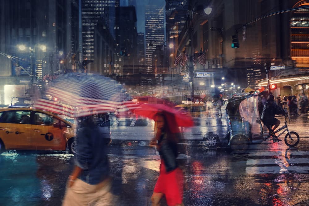 Rainy City Night by Massimo Della Latta — canvas wall art