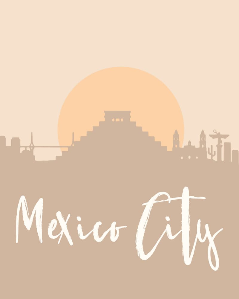 Mexico City Sunset Skyline by Emiliano Deificus — canvas wall art