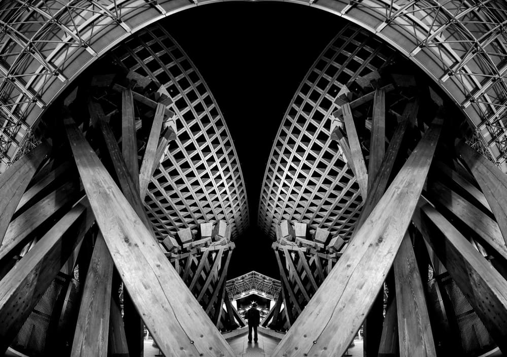 Dark Architectural Geometry by Koji Tajima — canvas wall art