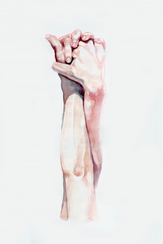 Tender Hand Embrace by Sophia Novosel — canvas wall art