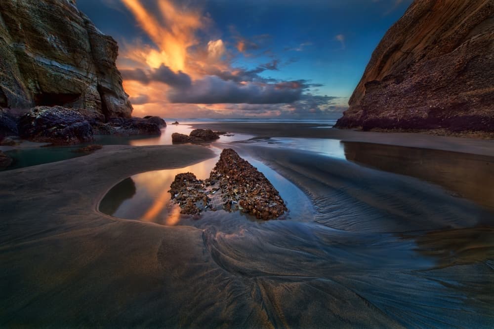 Dramatic Coastal Sunset by Yan Zhang — canvas wall art