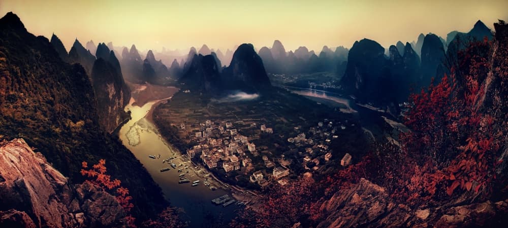 Golden Hour Karst Valley by Clemens Geiger — canvas wall art