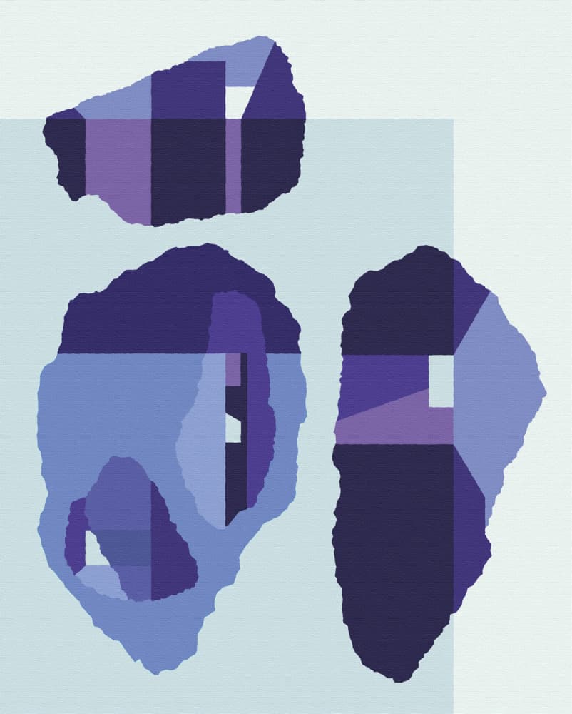 Abstract Blue Forms by Rafa Mateo — canvas wall art