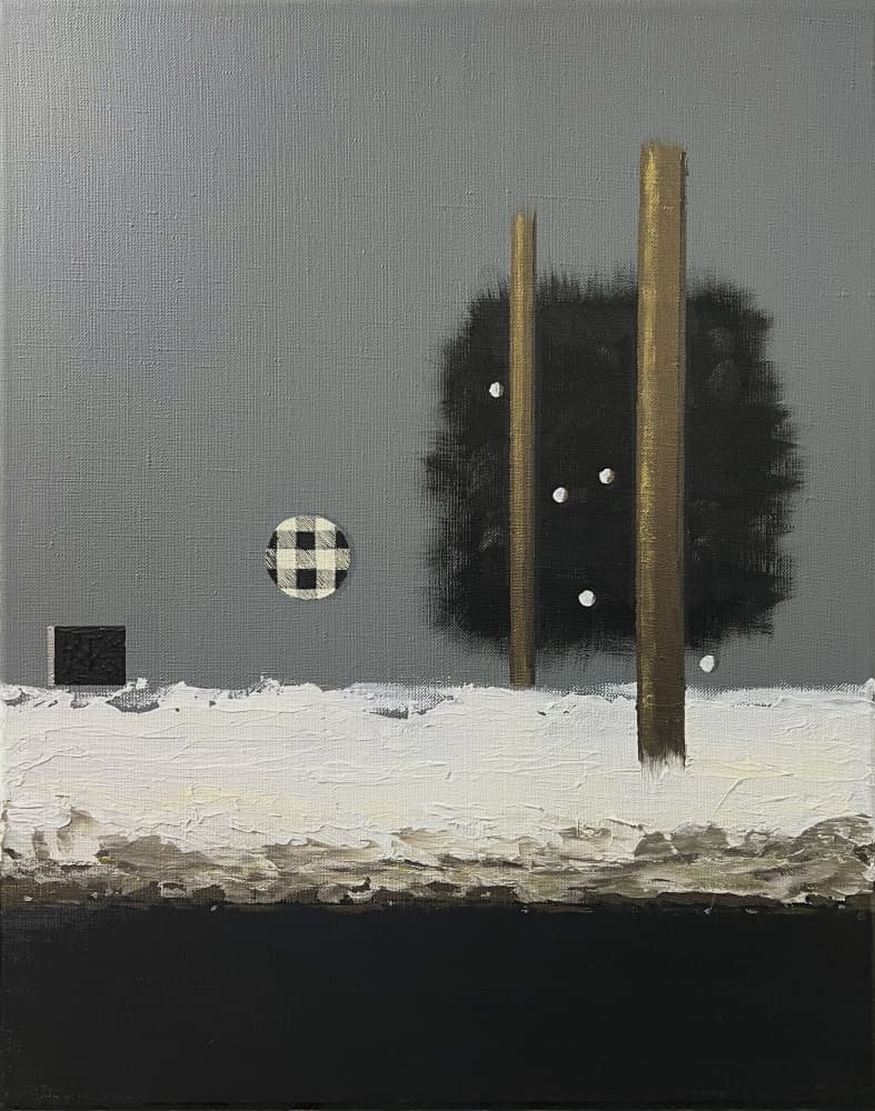 Abstract Snowy Pillars by Marina Kozyr — canvas wall art