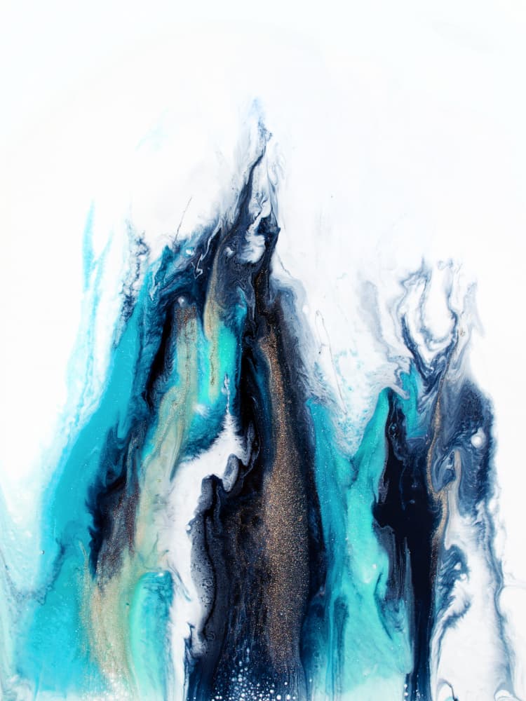 Turquoise Fluid Peaks by Alyson Storms — canvas wall art