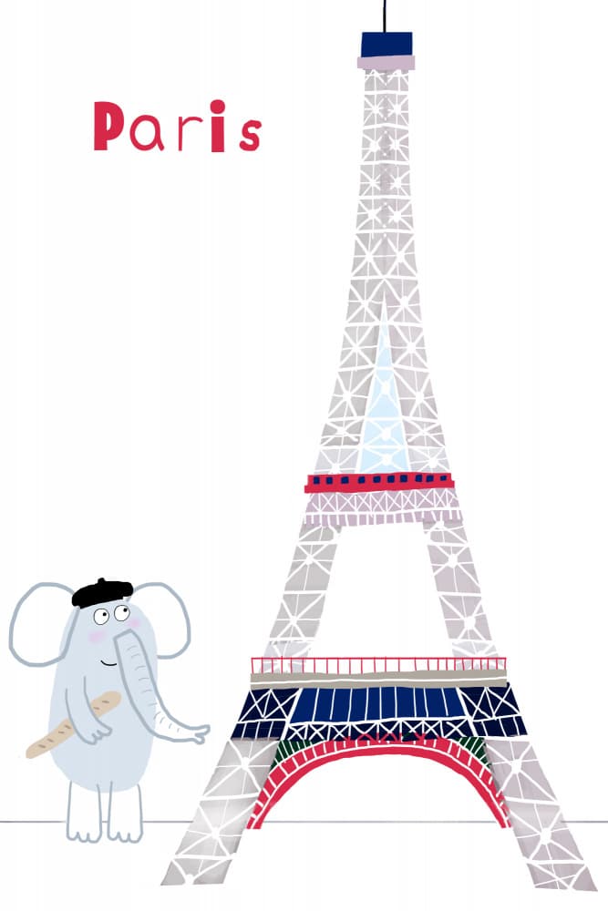 Paris Elephant Adventure by Carla Daly — canvas wall art