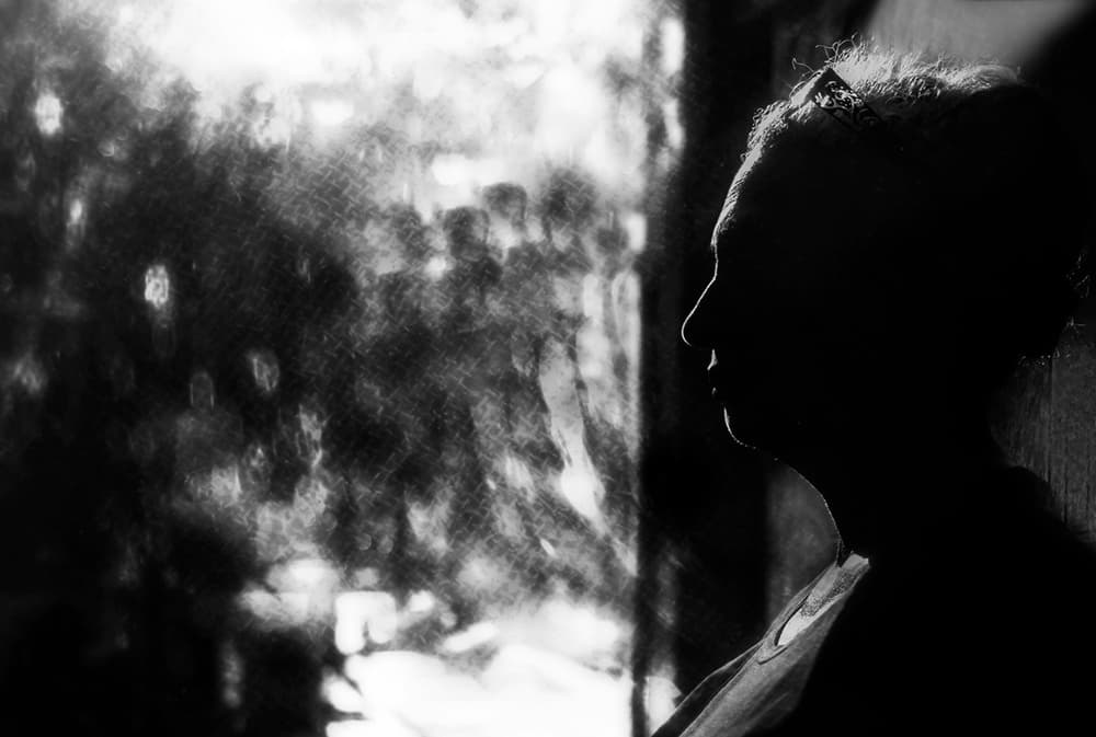 Thoughtful Woman Silhouette by Tina Kim — canvas wall art