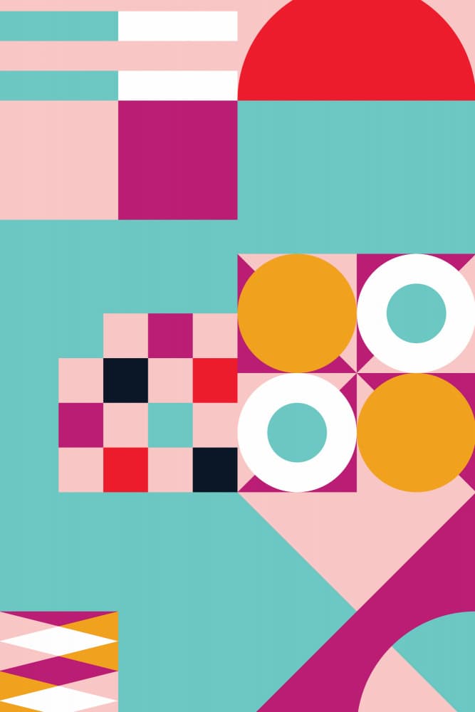 Colorful Geometric Patterns by Irene Demetri — canvas wall art