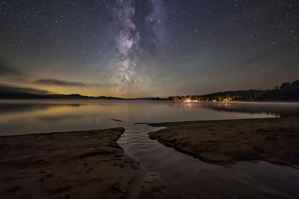 Milky Way Lake Night by Tengyu Cai — canvas wall art