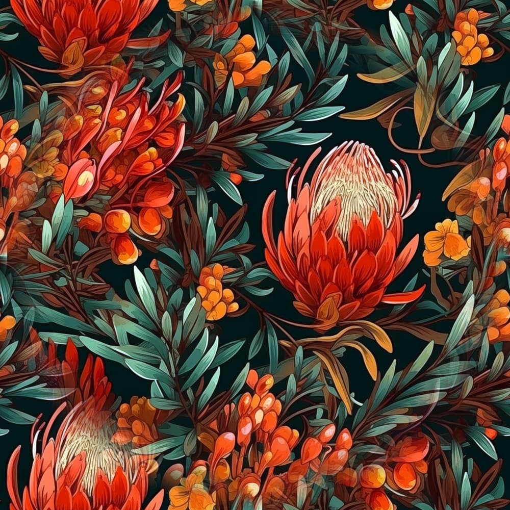 Vibrant African Protea by Justyna Jaszke — canvas wall art