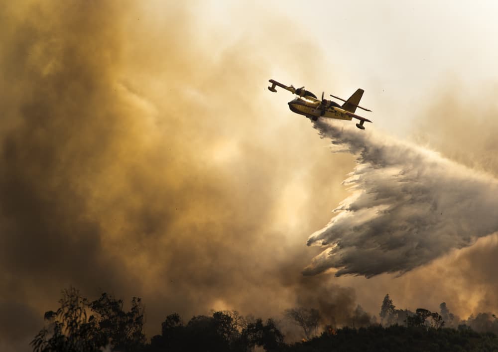Water Bomber Fights Wildfire by José Manuel cruz — canvas wall art