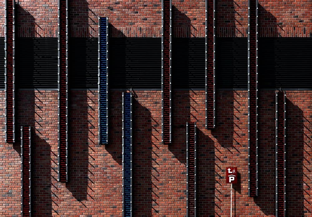 Geometric Brick Shadows by Tomasz Buczkowski ( Tomush ) — canvas wall art