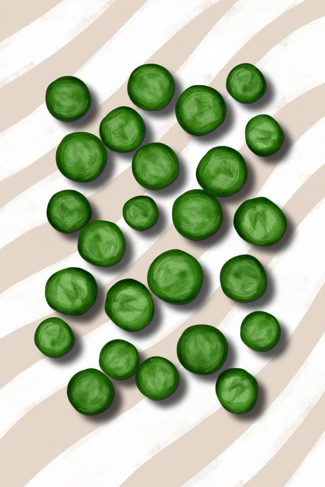 Scattered Green Peas by EMELIEmaria — canvas wall art