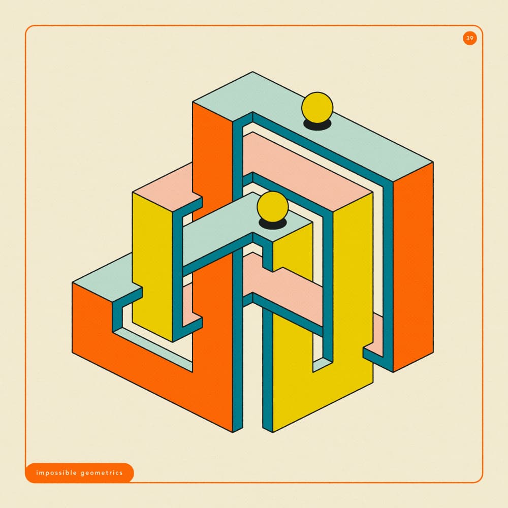 Impossible Geometric Illusion by Jazzberry Blue — canvas wall art