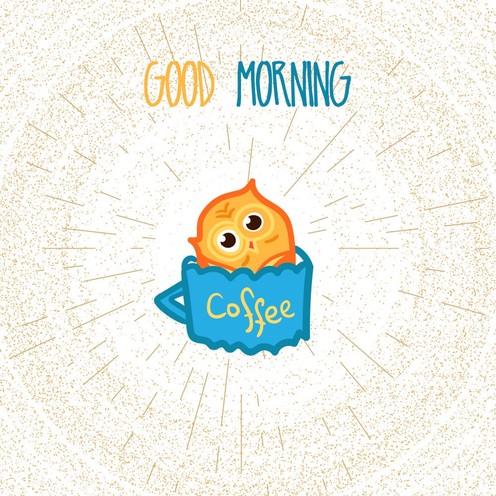 Good Morning Coffee Owl by Marika Barsrsind — canvas wall art