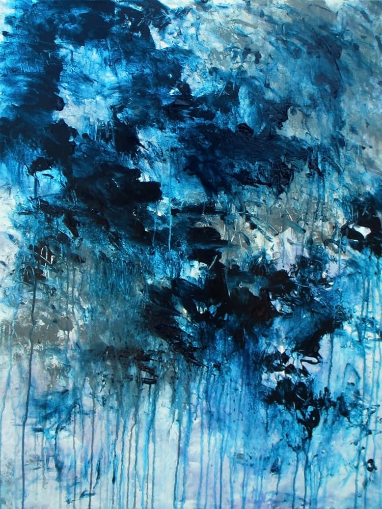 Dynamic Blue Abstract by Ron Halfant — canvas wall art
