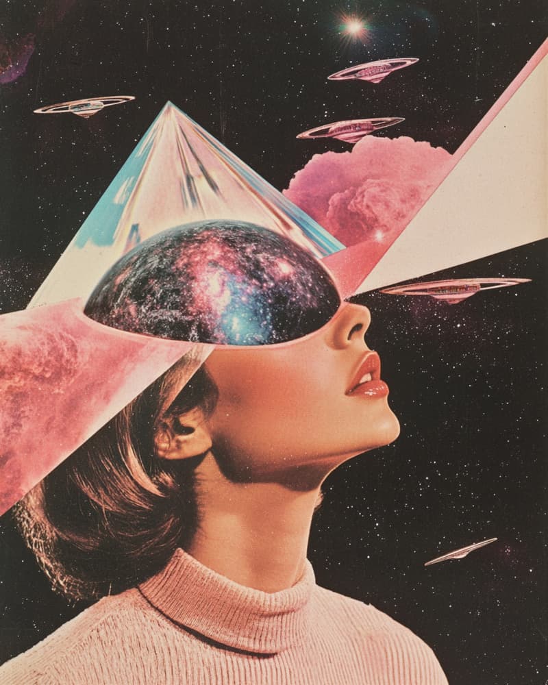 Galaxy Mind Portrait by Samantha Hearn — canvas wall art
